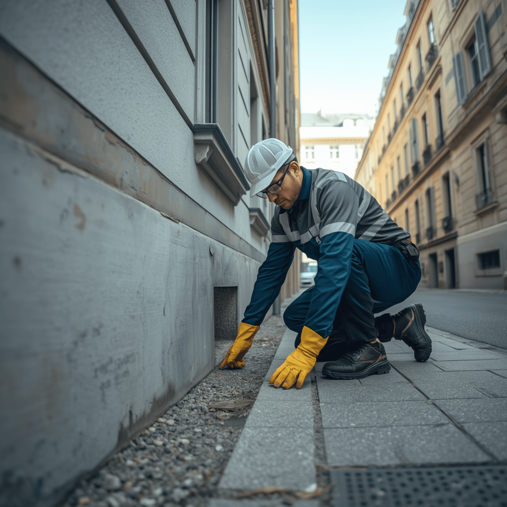 un technicien en train de surveiller un chantier à Nantes